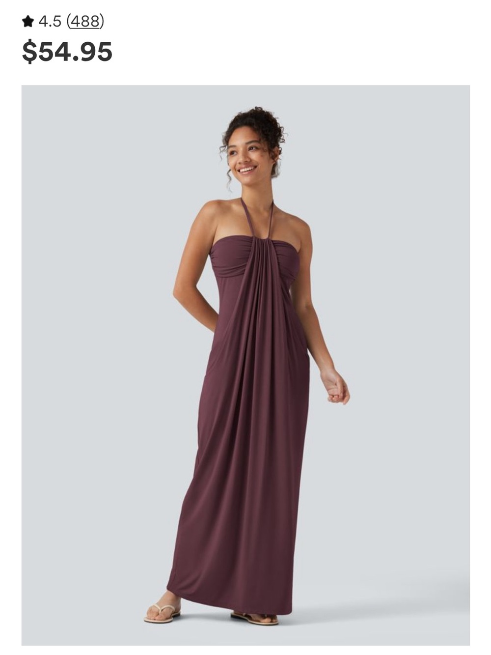 Halara Halter Tie Back Maxi Dress with Pockets